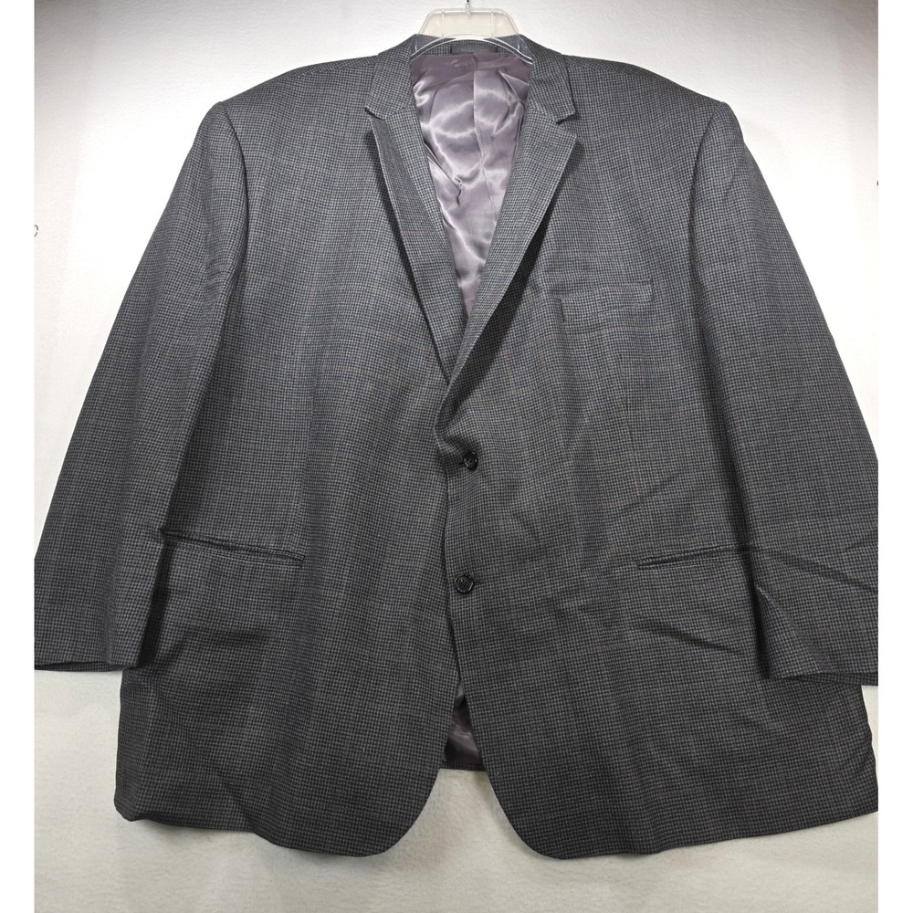 Lauren Ralph Lauren Mens 56R Silk Wool Houndstooth Blazer Grey Sport Coat 56 R